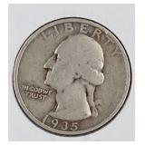 1935 D Washington Quarter Dollar Coin