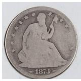 1873 Liberty Seated Half Dollar Coin