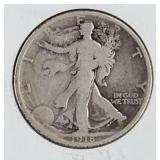 1918 D Liberty Walking Half Dollar Coin
