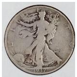 1937 D Liberty Walking Half Dollar Coin