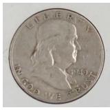 1949 S Franklin Half Dollar Coin