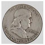 1954 S Franklin Half Dollar Coin