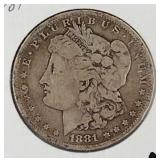 1881 Morgan Silver Dollar Coin