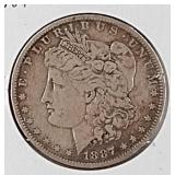 1887 Morgan Silver Dollar Coin