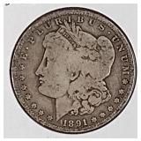 1891 O Morgan Silver Dollar Coin
