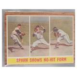 1962 Topps Warren Spahn Shows No Hit Form #312