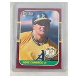 1987 Donruss Opening Day Jose Canseco ROOKIE CARD
