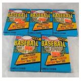 5 UNOPENED packs 1987 Fleer Baseball