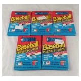 5 UNOPENED packs 1989 Donruss Baseball