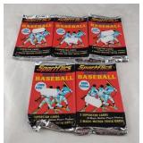 5 UNOPENED packs 1989 Sportflics Baseball