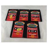 5 UNOPENED packs 1992 Stadium Club Series 1 BB