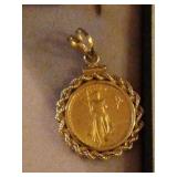 1986 1/10 oz. American Gold Eagle coin in 14k gold