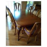 Keller dining table, 6 chairs and 2 leaves