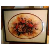 2 floral art pieces - "Fragrant Flowers" signed by
