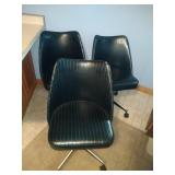 4 black swivel chairs - 33 inch at back
