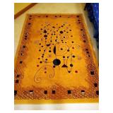 golden yellow area rug - 5.3 ft by 7.6 ft