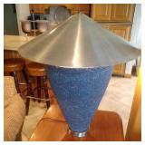 blue/purple lamp with metal lamp shade