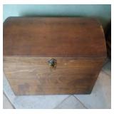 small wood trunk with tray - 18 inch wide, 15 inch