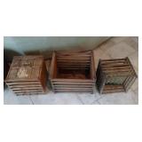 3 antique egg crates - "Humpty Dumpty Cummer MFG,