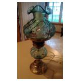 Fenton electric glass "oil" lamp - stands 21 inch