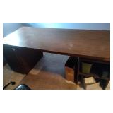 desk, Magnavox radio, gargabe can and plastic