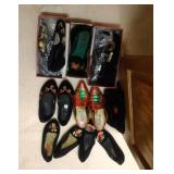 7 pairs of Holiday shoes and matching purse