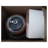 Slow Cooker, large glass bowl (chipped), glass