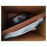 enamelware small roaster, 3 cutting boards, 5