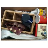 wicker sorting basket, flatware set, bamboo small