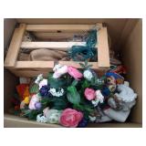 Franklin Mint plates, wine bottle box, angels,