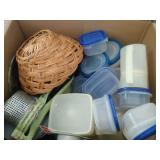 potato masher, Pyrex pie plates, Revere Ware pots