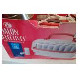 vintage hair curlers, pins and foot spa