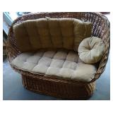 3 piece wicker set - bench 48 inch wide, table