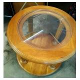round glass center end table - 28 inch round,