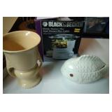 Black & Decker rice cooker, fish cookie jar, and