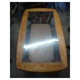 matching oak coffee table and end table, wood with