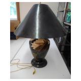 black mosiac lamp - stands 30 inch tall with 24