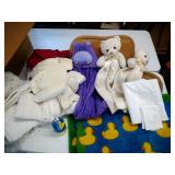 duckie rugs and soap dispenser, baby blankets,