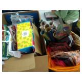 gift wrap, ribbons, bows, gutter hooks, and bag