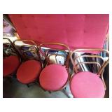 4 round parlor chairs with cushions and rectangle