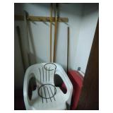 contents of left closet - 3-in-1 NIB camping chair