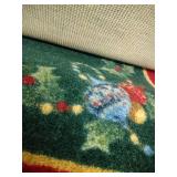 4 ft by 6 ft Christmas horn rug, wreath & pillows