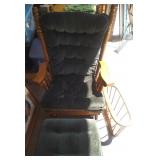 green glider chair and matching glider ottoman,