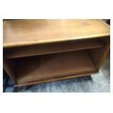 shelving unit, repurposed from TV stand, no doors