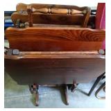 4 Ethan Allen solid wood TV trays and stand