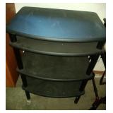 black 4 shelf, metal poles, heavy duty piece