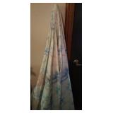 patio umbrella and Glark wooden ironing board