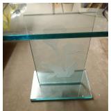 canna lily glass table - 20 inch wide, 13 inch