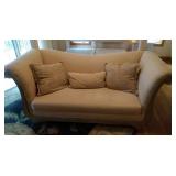 Sleigh Style loveseat with 3 pillows