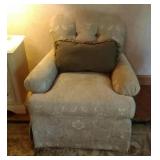 Lexington chair with pillow and large ottoman